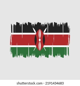 Kenya Flag Brush. National Flag