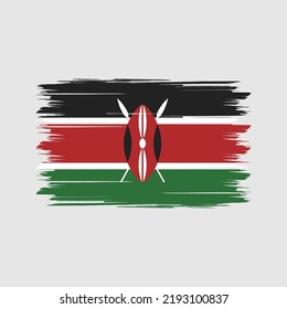 Kenya Flag Brush. National Flag