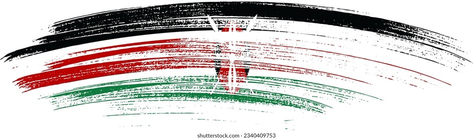 Kenya flag with brush paint textured isolated  on png or transparent background