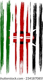 Kenya flag with brush paint textured isolated  on png or transparent background