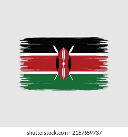 Kenya Flag Brush Strokes. National Flag