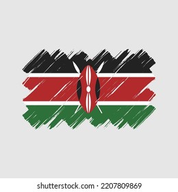 Colección pintada de pincel de bandera de Kenia