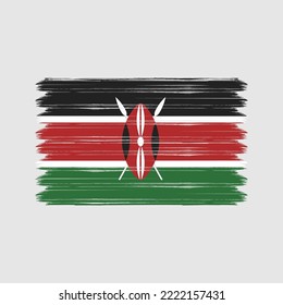 Kenia Flag Pinselstriche gestrichen