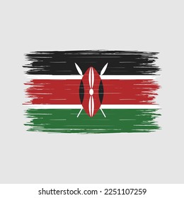 Kenya Flag Pinselspitze Vektorgrafik