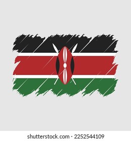 Kenya Flag Pinselspitze Vektorgrafik