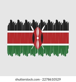 Kenya Flag Pinselspitze Vektorgrafik
