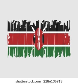 Kenya Flag Pinselspitze Vektorgrafik