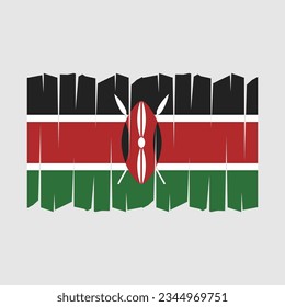 Ilustración de vectores de pincel de bandera de Kenia