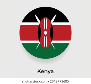 Kenya-Fahne-Blase Kreis um Form Symbol Vektorgrafik