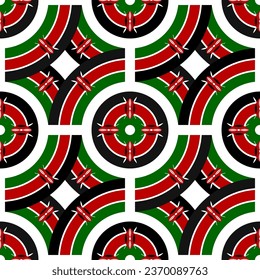 kenya flag ceramic tile pattern. africa background. vector illustration