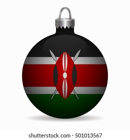 kenya flag christmas ball vector