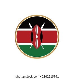 Kenya Flag With Circle Frame. National Flag