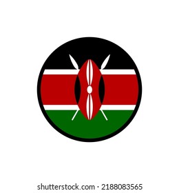 Kenya Flag In A Circle On A White Background