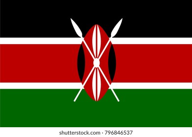 Kenya Flag country. Illustrator vector