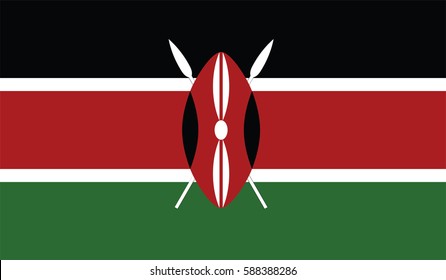 Kenya flag drawing by pastel on charcoal paper. page symbol for your web site design Kenya flag logo, app, UI. Kenya flag Vector illustration, EPS10.
