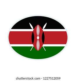 Kenya flag. Kenya ellipse flag.