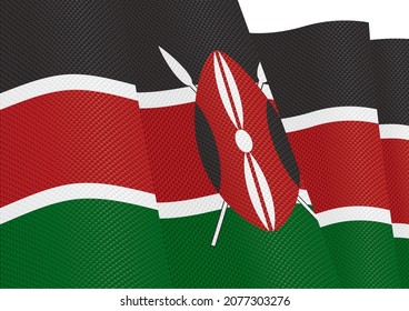 kenya flag fluttering gradient texture
