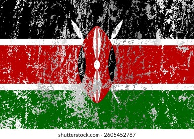 Kenya flag with grunge effect.