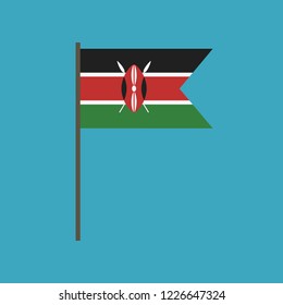 Kenya flag icon in flat design. Independence day or National day holiday concept.