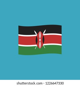 Kenya flag icon in flat design. Independence day or National day holiday concept.
