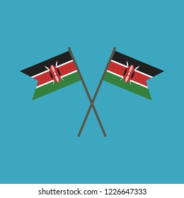 Kenya flag icon in flat design. Independence day or National day holiday concept.