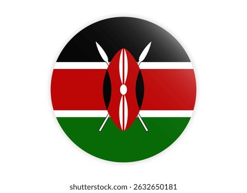 Kenya Flag icon. Round flag of kenya icon design, vector illustration
