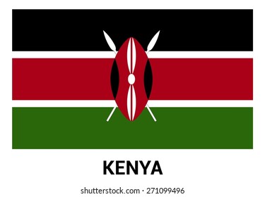 Kenya Flag isolated vector in official colors and Proportion Correctly