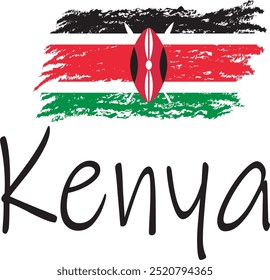 Logotipo de la bandera de Kenia e ícono del Vector.
