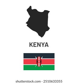 Kenya flag and map illustration