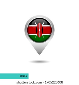 Kenya flag map pin vector design template