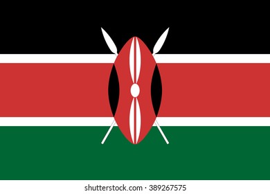 Kenya flag , official colors and proportion , accurate vector illustration
