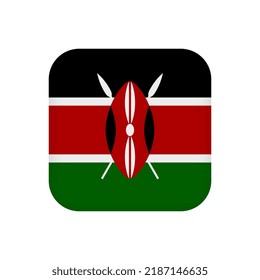 Bandera de Kenia, colores oficiales. Ilustración vectorial.