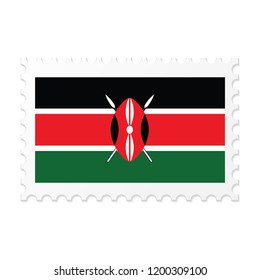 Kenya flag on white background vector image