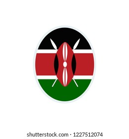 Kenya flag. Kenya round flag.