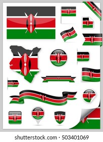 Kenya Flag Set - Vector Collection

