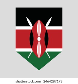 Kenya Flag in Shield Shape Frame