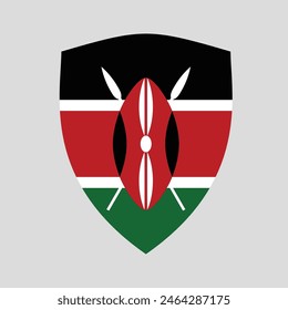 Kenya Flag in Shield Shape Frame