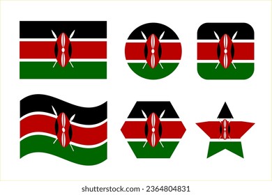 Kenya flag simple illustration for independence day or election