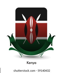 Kenya flag stand banner design, vector illustration.