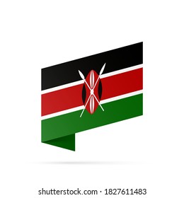 Kenia Flaggenstaat Symbol einzeln auf nationalem Hintergrund. Grußkarte Nationaler Unabhängigkeitstag der Republik Kenia. Illustrationsbanner mit realistischer Staatsflagge.