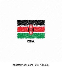 Kenya flag template flat vector illustration