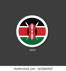 Kenya flag Vector circle with flags.