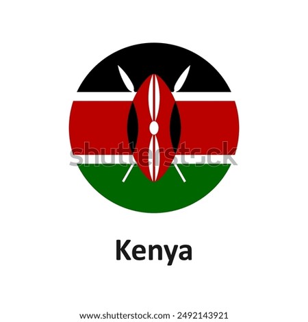 Kenya flag vector icon on white background for web and mobile app design, Kenya flag logo concept