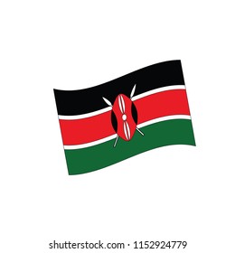 Kenya flag, vector illustration