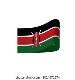 Kenya flag, vector illustration on a white background