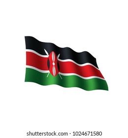 Kenya flag, vector illustration on a white background