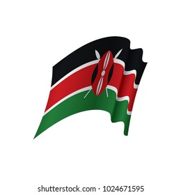 Kenya flag, vector illustration on a white background