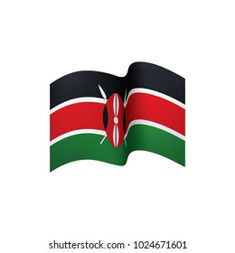 Kenya flag, vector illustration on a white background