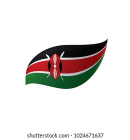 Kenya flag, vector illustration on a white background