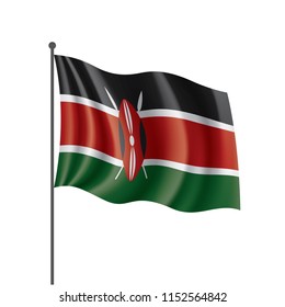 Kenya flag, vector illustration on a white background
